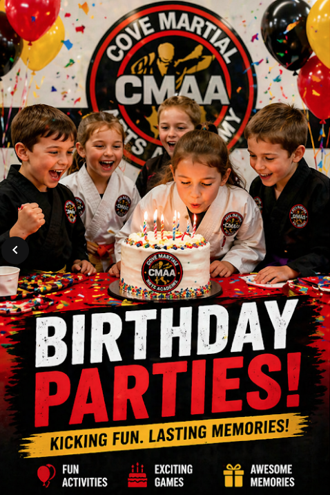 Birthday Parties at Cove Martial Arts Academy in 295 Miller Ln. Owens Cross Roads